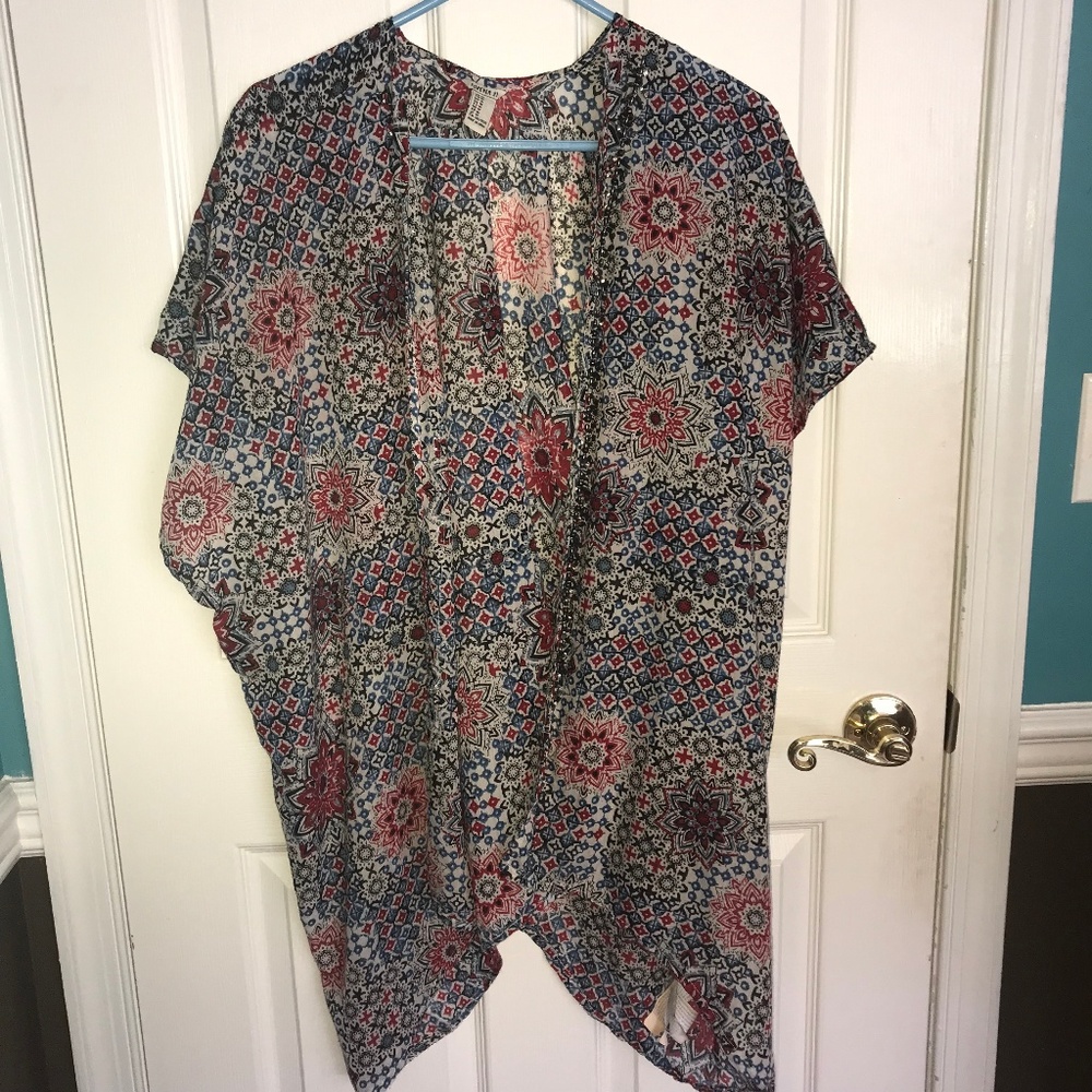 Forever 21 Patterned Chiffon Kimono
